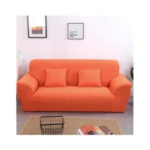 Rainbow Linen Jersey Sofa Cover 4 Seater Coral