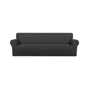 Rainbow Linen Jersey Sofa Cover 5 Seater Dark Gray
