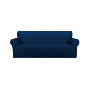 Rainbow Linen Jersey Sofa Cover 5 Seater Navy Blue
