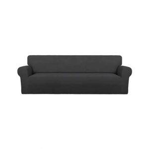 Rainbow Linen Jersey Sofa Cover 6 Seater Dark Grey