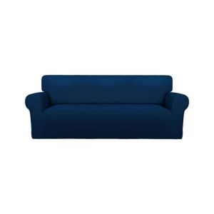 Rainbow Linen Jersey Sofa Cover 6 Seater Navy Blue
