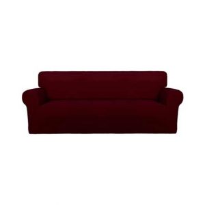 Rainbow Linen Jersey Sofa Cover 6 Seater Red
