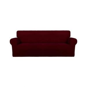 Rainbow Linen Jersey Sofa Cover 7 Seater Red