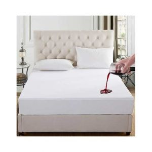Rainbow Linen Water Proof Fitted Bed Sheet White (King Size)