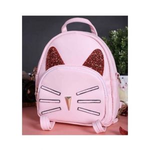 Rangoon Cat Face Mini Backpack For Women Light Pink