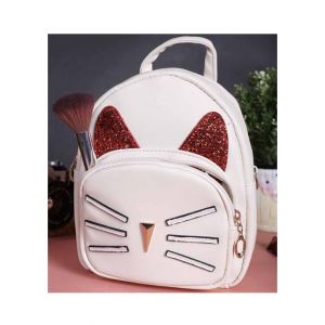 Rangoon Cat Face Mini Backpack For Women Off-White