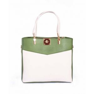 Rangoon Double Handle Tote Bag For Women Green/White