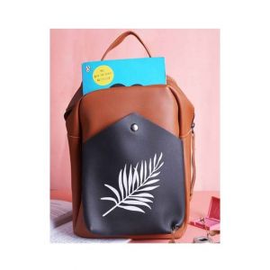 Rangoon Leaf Mini Backpack For Women Brown/Black