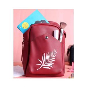 Rangoon Leaf Mini Backpack For Women Mehroon