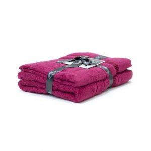 Mizaj Rasberry Bath And Hand Towel Set Of 2 (MHT2-201)