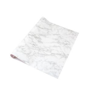Raza Shop Self Adhesive Marble Sheet For Kitchen - White 