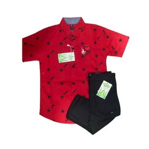 RG shop Kids Pants Shirt for Boy-Red