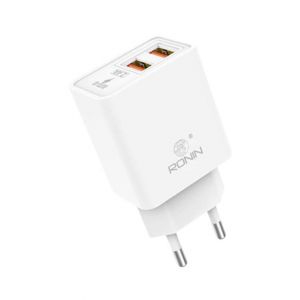Ronin Dual Port Micro USB Charger - White (R-615)