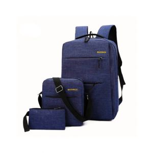 Saad Collection 3 in 1 Laptop Handbag &amp; Backpack (0054)-Blue
