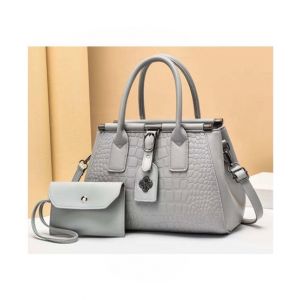 Saad Collection Handbag With Pouch For Women Grey (0061)