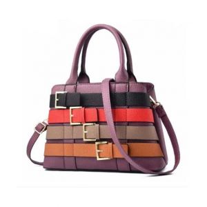 Saad Collection PU Leather Hand Bag For Women - Purple