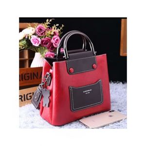 Saad Collection PU Leather Hand Bag For Women Red (0073)