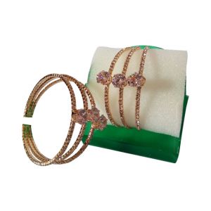 Sadia's Collection Tri-Bangles Zircon Bracelet For Women