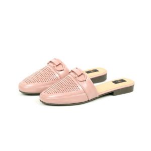 Sage Leather Backless Slipper For Women Pink (990001)-36 - Euro
