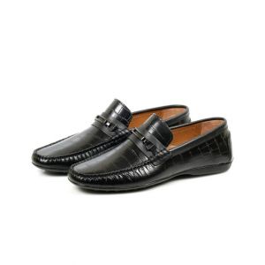 Sage Leather Casual Moccasin For Men Black (110378)-45 - Euro