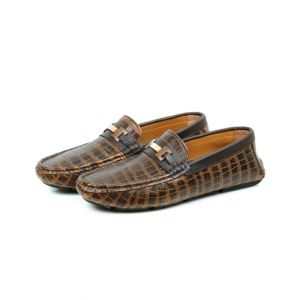 Sage Leather Casual Moccasin For Men Brown (110379)-44 - Euro