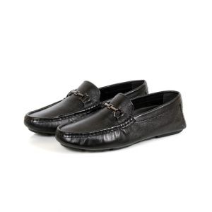 Sage Leather Casual Moccasin Shoes For Men Black (110362)-42 - Euro