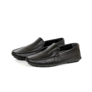 Sage Leather Casual Moccasin Shoes For Men Black (110367)-41 - Euro