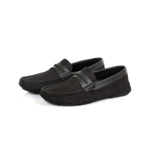 Sage Leather Casual Moccasin Shoes For Men Black (110374)-39 - Euro