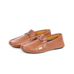 Sage Leather Casual Moccasin Shoes For Men Tan (110362)-42 - Euro