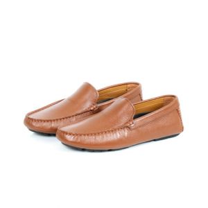 Sage Leather Casual Moccasin Shoes For Men Tan (110367)-39 - Euro