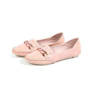 Sage Leather Casual Shoes For Women Pink (680143)-36 - Euro