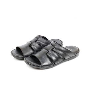 Sage Leather Casual Slippers For Men Black (3302)-39 - Euro