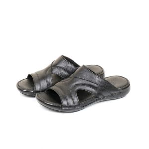 Sage Leather Casual Slippers For Men Black (480404)-39 - Euro