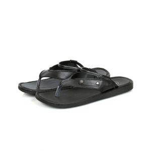 Sage Leather Casual Slippers For Men Black (480442)-40 - Euro