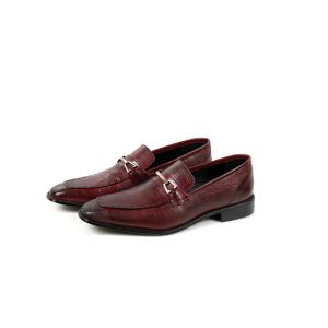 Sage Leather Formal Shoes For Men Maroon (210218)-45 - Euro