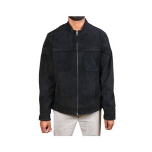 Sage Leather Men's Leather Jacket Black (110180)-Large