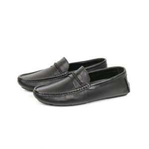 Sage Leather Moccasin Shoes For Men Black (110338)-40 - Euro