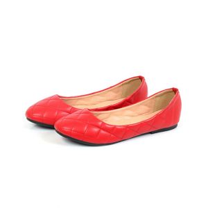 Sage Leather Moccasins Pumpy For Women Red (930001)-38 - Euro