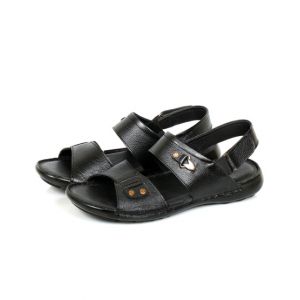 Sage Leather Sandal For Men Black (330434)-39 - Euro