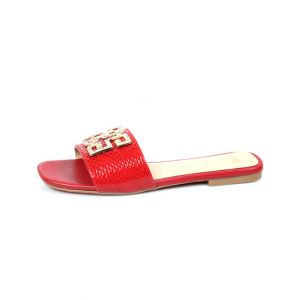 Sage Leather Slippers For Women Red (840636)-37 - Euro