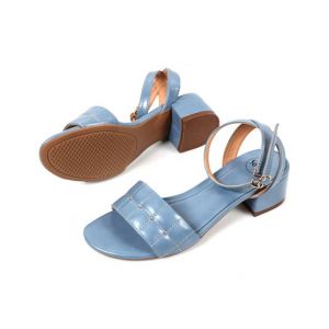Sage Leather Synthetic Sandal For Women Blue (800192)-36 - Euro