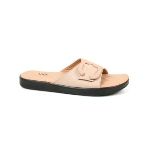 Sage Leather Synthetic Slipper For Women Beige (840532)-37 - Euro