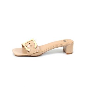 Sage Leather Synthetic Slipper For Women Beige (840619)-39 - Euro
