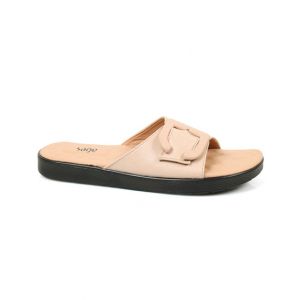 Sage Leather Synthetic Slipper For Women Beige (840632)-39 - Euro