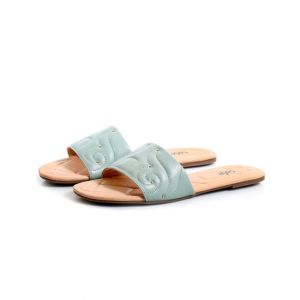 Sage Leather Synthetic Slipper For Women Mint (840602)-36 - Euro