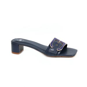 Sage Leather Synthetic Slipper For Women Navy Blue (840619)-39 - Euro