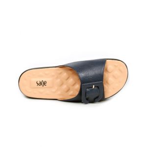 Sage Leather Synthetic Slipper For Women Navy Blue (840632)-40 - Euro