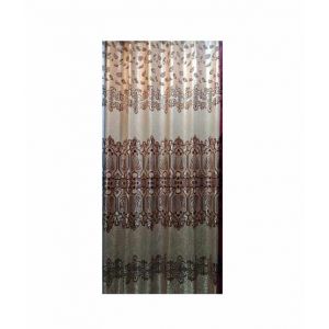 Sajid Zaib Printed Curtain Brown