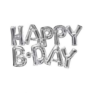 Sale Out Air-Filled Happy B-Day Letter Balloon Silver