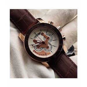 Sale Out Chronograph Leather Strap Watch For Men (0442)